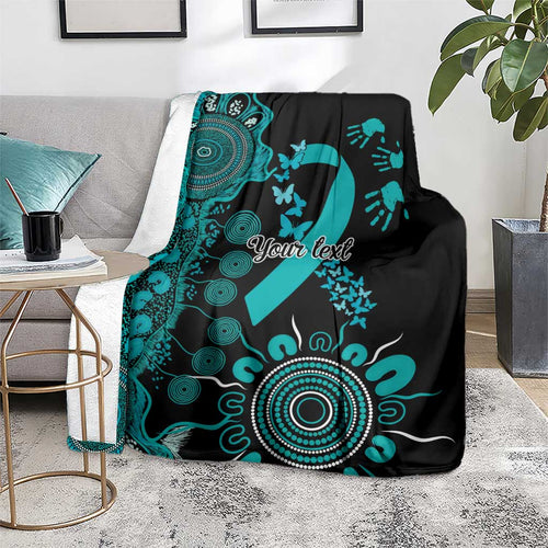 PTSD Awareness Personalised Blanket Aboriginal Ribbon Dot Painting