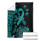 PTSD Awareness Personalised Blanket Aboriginal Ribbon Dot Painting