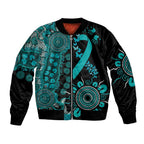 PTSD Awareness Personalised Bomber Jacket Aboriginal Ribbon Dot Painting