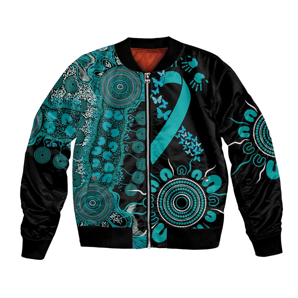 PTSD Awareness Personalised Bomber Jacket Aboriginal Ribbon Dot Painting