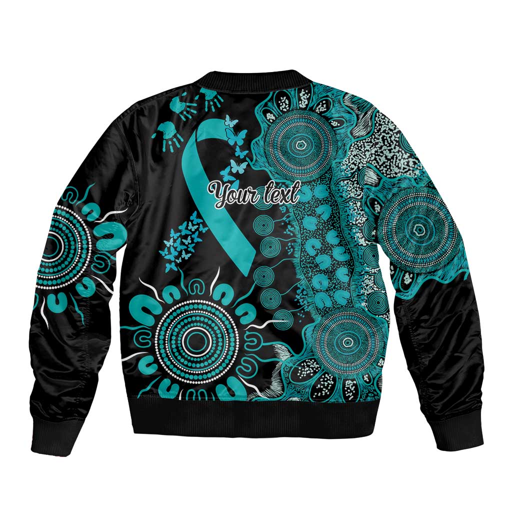PTSD Awareness Personalised Bomber Jacket Aboriginal Ribbon Dot Painting