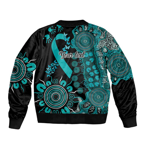 PTSD Awareness Personalised Bomber Jacket Aboriginal Ribbon Dot Painting
