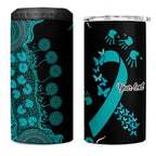 PTSD Awareness Personalised 4 in 1 Can Cooler Tumbler Aboriginal Ribbon Dot Painting
