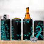 PTSD Awareness Personalised 4 in 1 Can Cooler Tumbler Aboriginal Ribbon Dot Painting