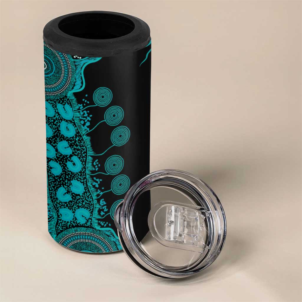 PTSD Awareness Personalised 4 in 1 Can Cooler Tumbler Aboriginal Ribbon Dot Painting