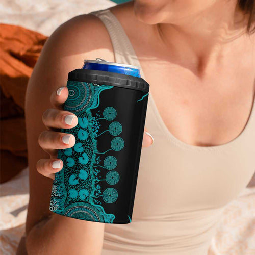 PTSD Awareness Personalised 4 in 1 Can Cooler Tumbler Aboriginal Ribbon Dot Painting