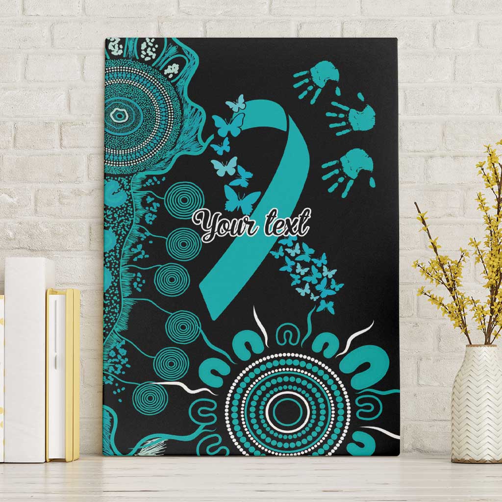PTSD Awareness Personalised Canvas Wall Art Aboriginal Ribbon Dot Painting