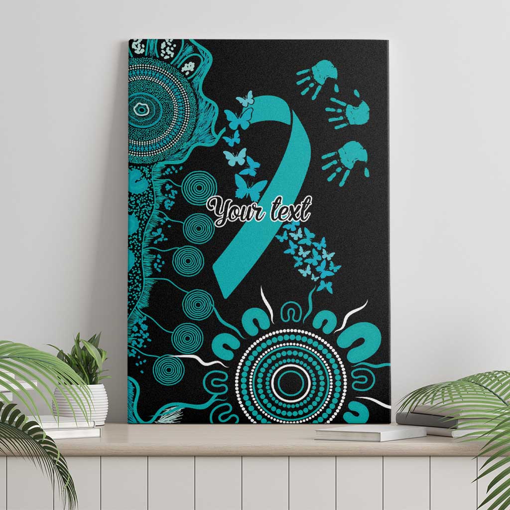 PTSD Awareness Personalised Canvas Wall Art Aboriginal Ribbon Dot Painting