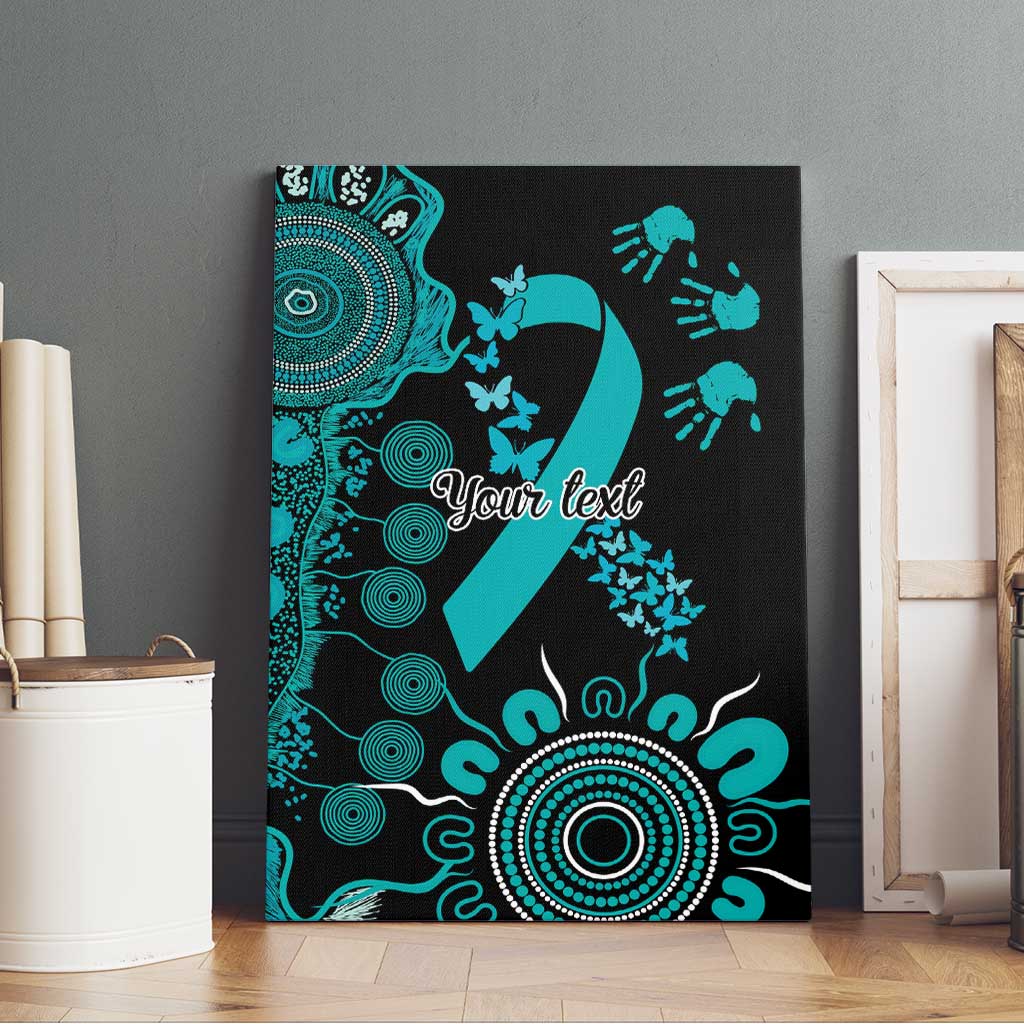 PTSD Awareness Personalised Canvas Wall Art Aboriginal Ribbon Dot Painting