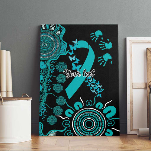 PTSD Awareness Personalised Canvas Wall Art Aboriginal Ribbon Dot Painting