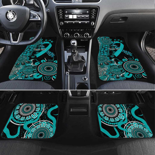 PTSD Awareness Personalised Car Mats Aboriginal Ribbon Dot Painting