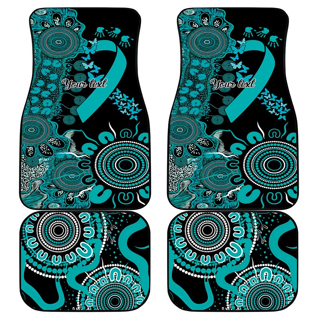 PTSD Awareness Personalised Car Mats Aboriginal Ribbon Dot Painting