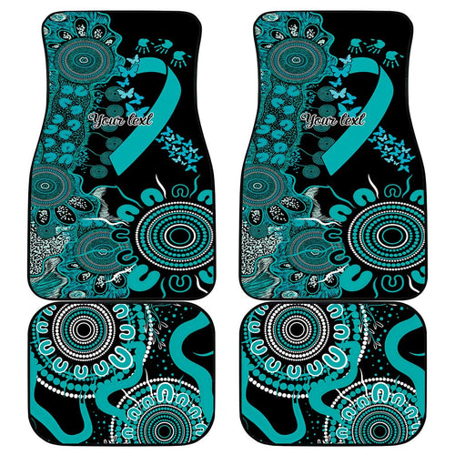 PTSD Awareness Personalised Car Mats Aboriginal Ribbon Dot Painting