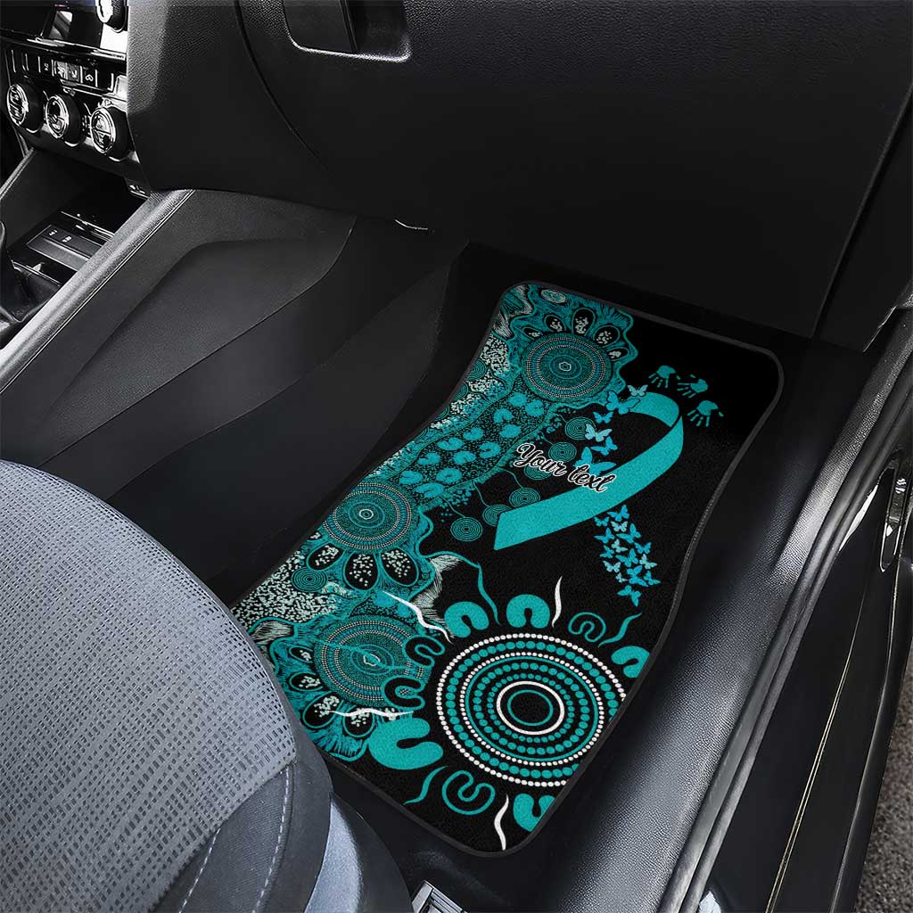 PTSD Awareness Personalised Car Mats Aboriginal Ribbon Dot Painting