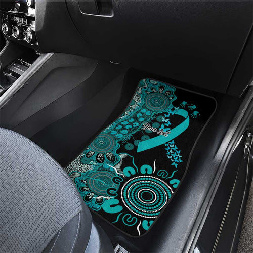 PTSD Awareness Personalised Car Mats Aboriginal Ribbon Dot Painting