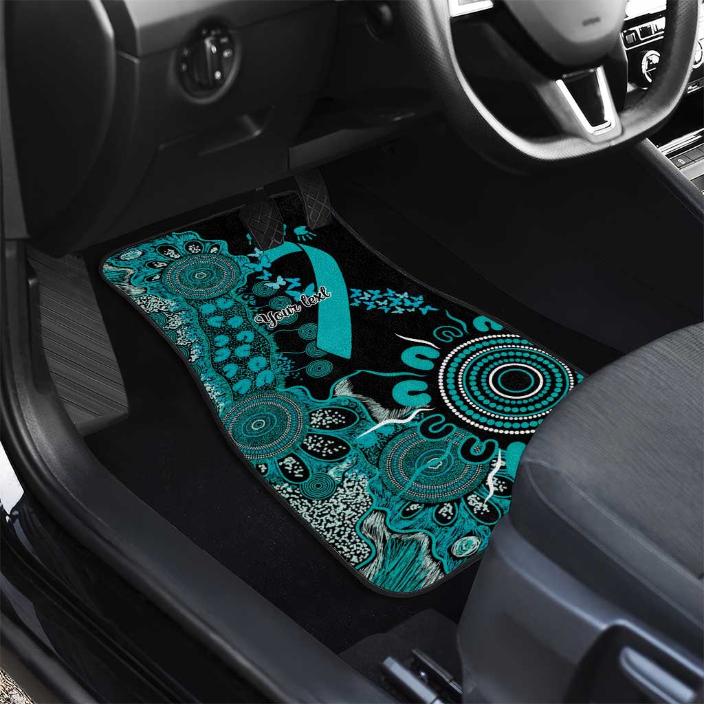 PTSD Awareness Personalised Car Mats Aboriginal Ribbon Dot Painting