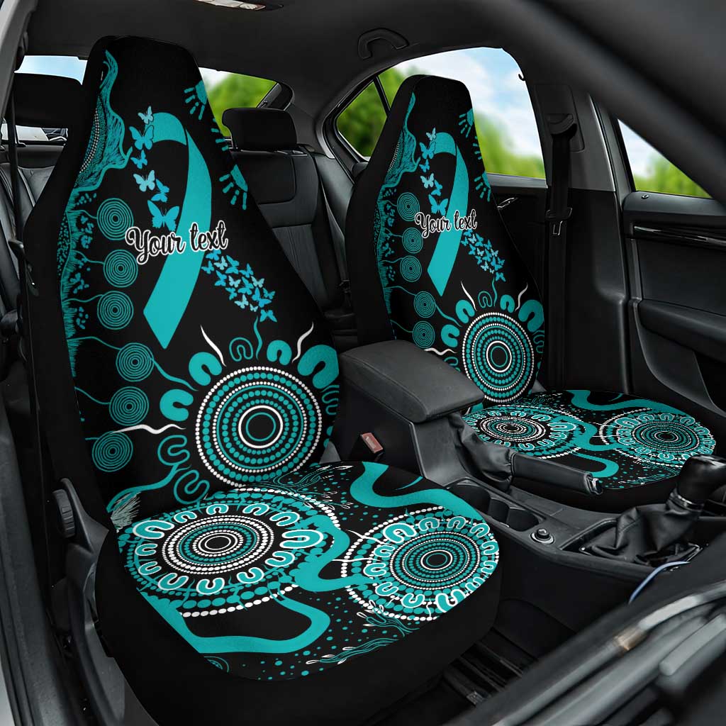 PTSD Awareness Personalised Car Seat Cover Aboriginal Ribbon Dot Painting