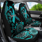 PTSD Awareness Personalised Car Seat Cover Aboriginal Ribbon Dot Painting