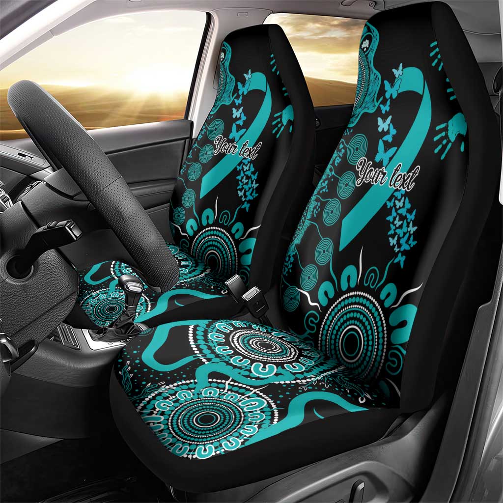 PTSD Awareness Personalised Car Seat Cover Aboriginal Ribbon Dot Painting