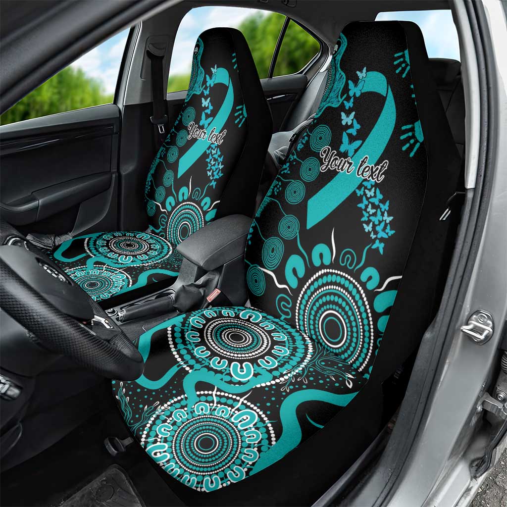 PTSD Awareness Personalised Car Seat Cover Aboriginal Ribbon Dot Painting