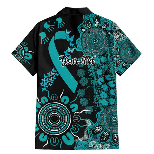 PTSD Awareness Personalised Family Matching Mermaid Dress and Hawaiian Shirt Aboriginal Ribbon Dot Painting