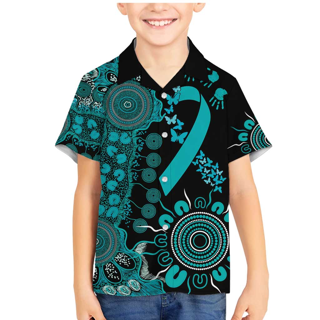 PTSD Awareness Personalised Family Matching Mermaid Dress and Hawaiian Shirt Aboriginal Ribbon Dot Painting