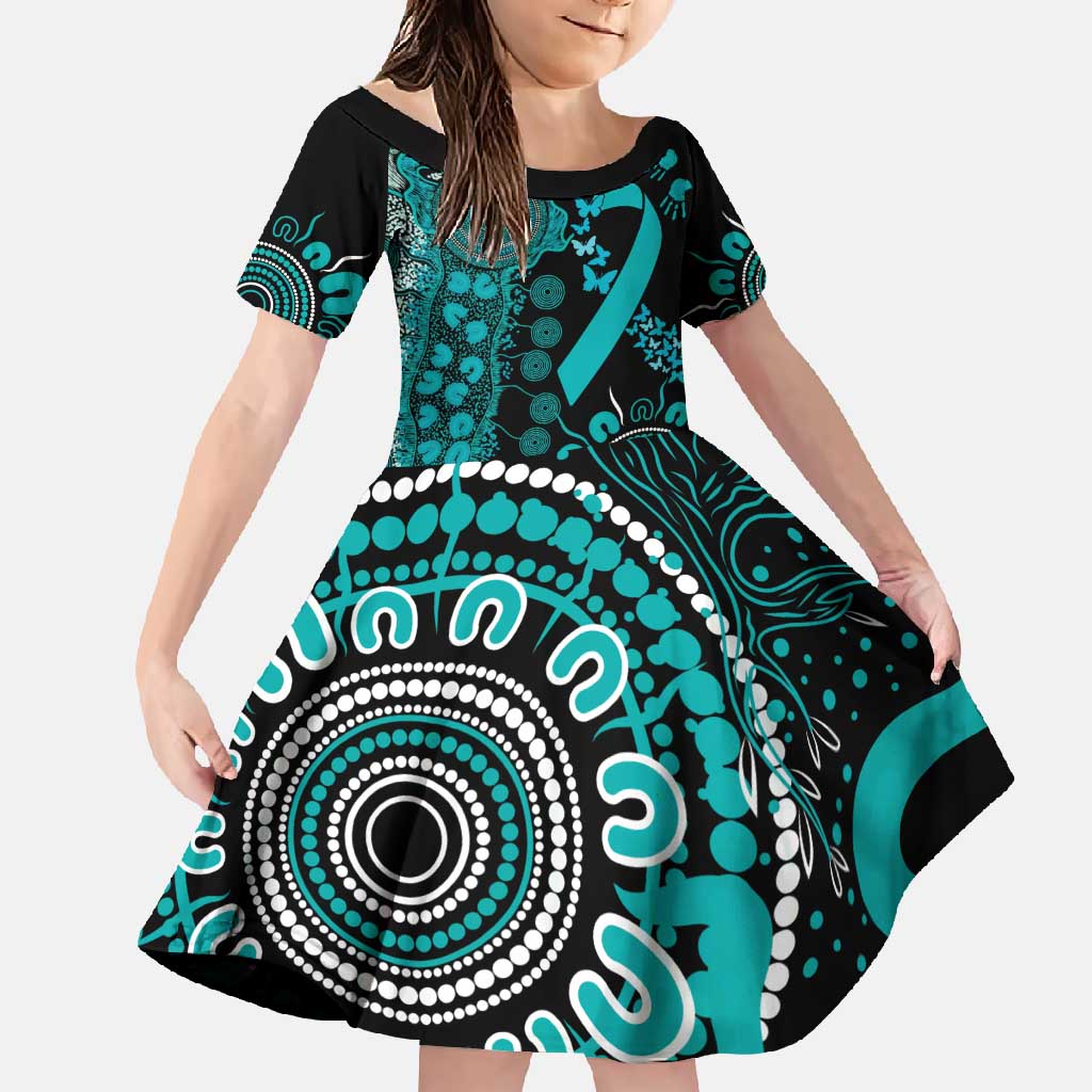 PTSD Awareness Personalised Family Matching Off Shoulder Maxi Dress and Hawaiian Shirt Aboriginal Ribbon Dot Painting