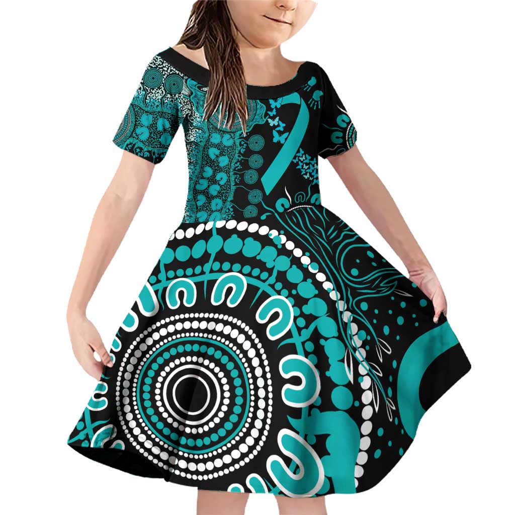 PTSD Awareness Personalised Family Matching Off Shoulder Short Dress and Hawaiian Shirt Aboriginal Ribbon Dot Painting