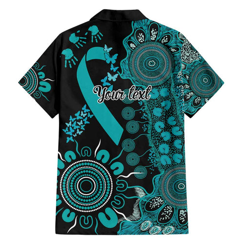 PTSD Awareness Personalised Family Matching Puletasi and Hawaiian Shirt Aboriginal Ribbon Dot Painting
