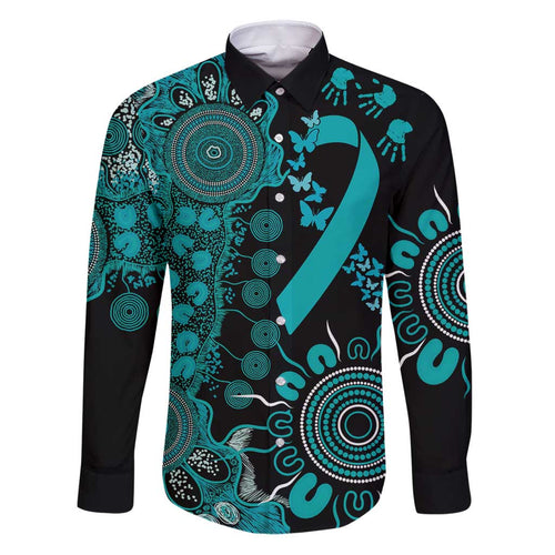 PTSD Awareness Personalised Family Matching Puletasi and Hawaiian Shirt Aboriginal Ribbon Dot Painting