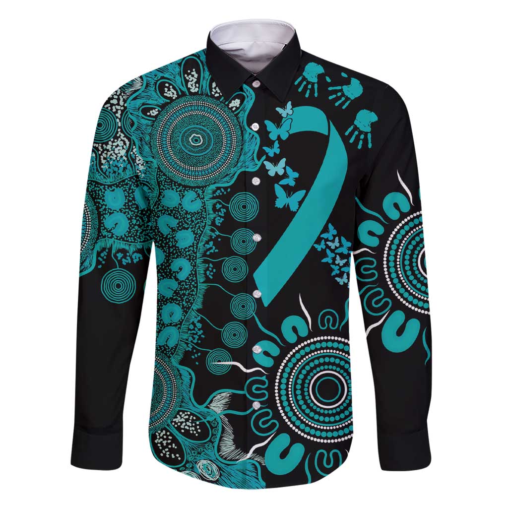 PTSD Awareness Personalised Family Matching Short Sleeve Bodycon Dress and Hawaiian Shirt Aboriginal Ribbon Dot Painting