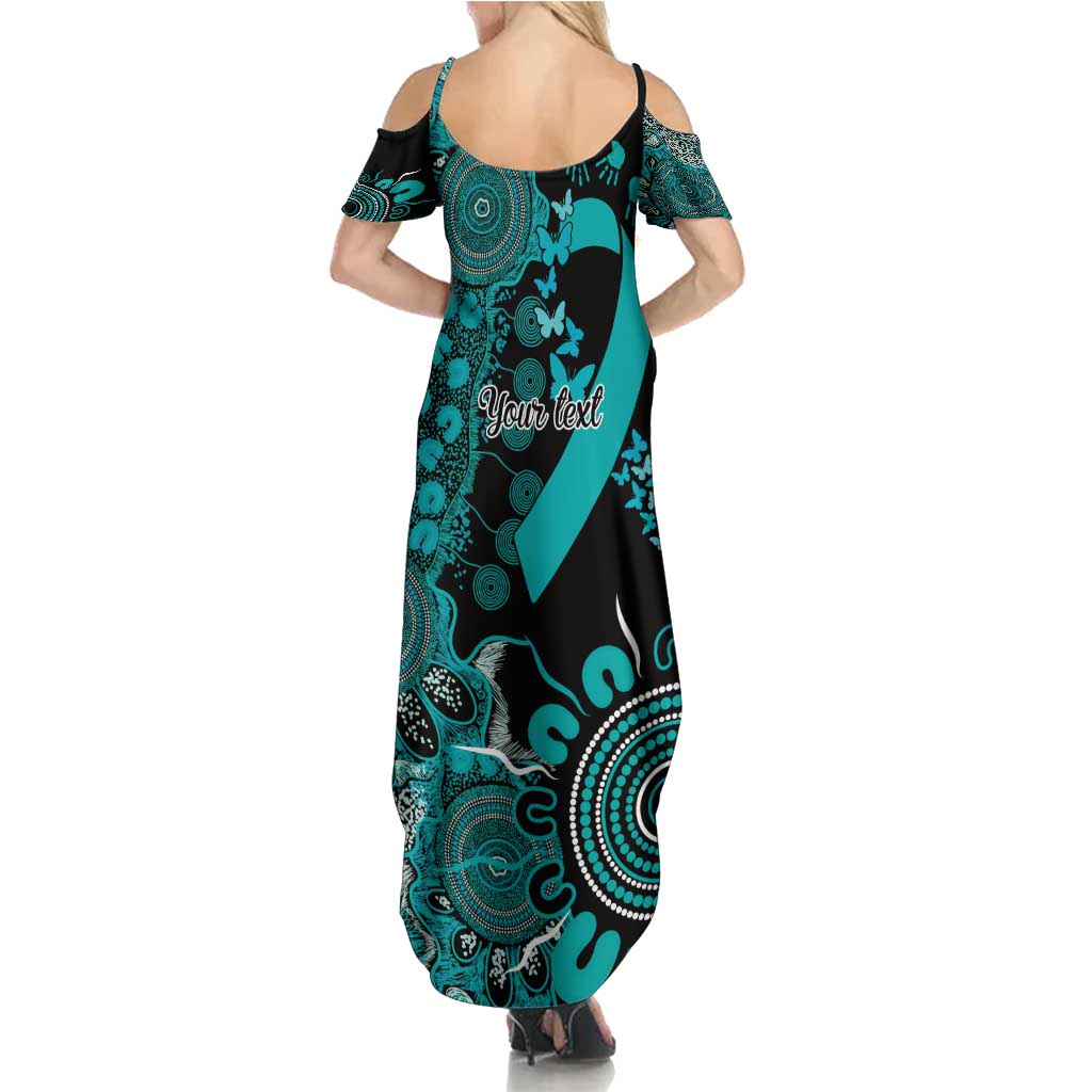 PTSD Awareness Personalised Family Matching Summer Maxi Dress and Hawaiian Shirt Aboriginal Ribbon Dot Painting