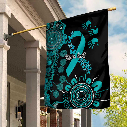 PTSD Awareness Personalised Garden Flag Aboriginal Ribbon Dot Painting