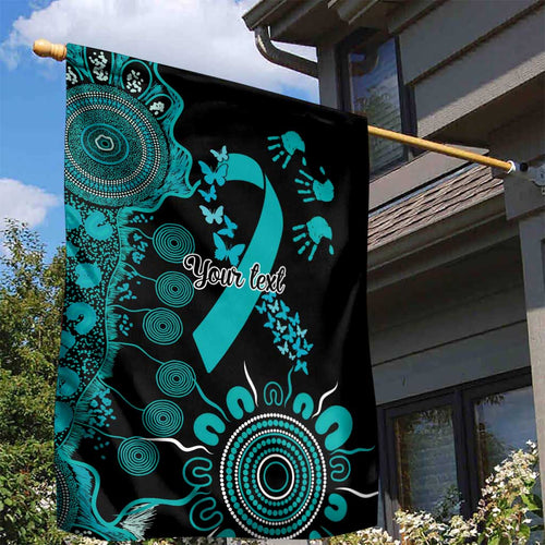 PTSD Awareness Personalised Garden Flag Aboriginal Ribbon Dot Painting