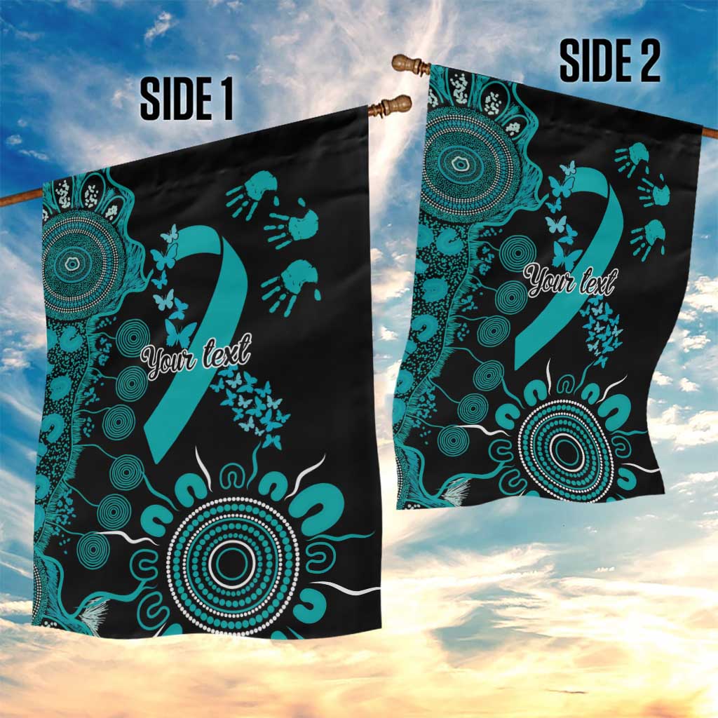 PTSD Awareness Personalised Garden Flag Aboriginal Ribbon Dot Painting