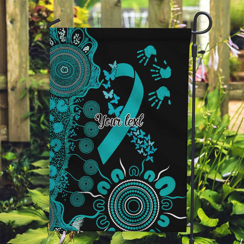 PTSD Awareness Personalised Garden Flag Aboriginal Ribbon Dot Painting