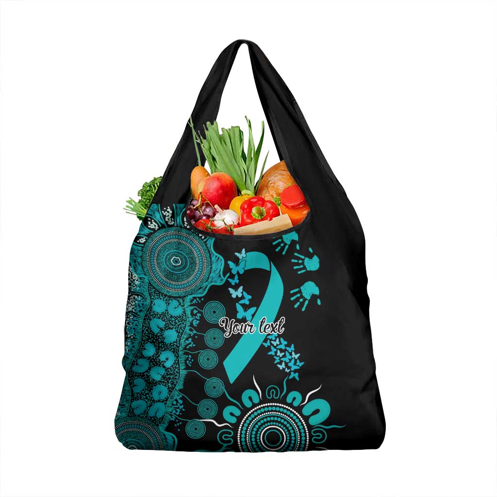 PTSD Awareness Personalised Grocery Bag Aboriginal Ribbon Dot Painting