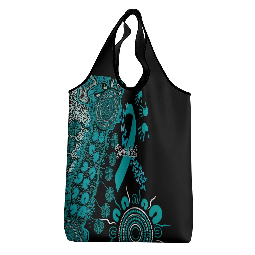 PTSD Awareness Personalised Grocery Bag Aboriginal Ribbon Dot Painting