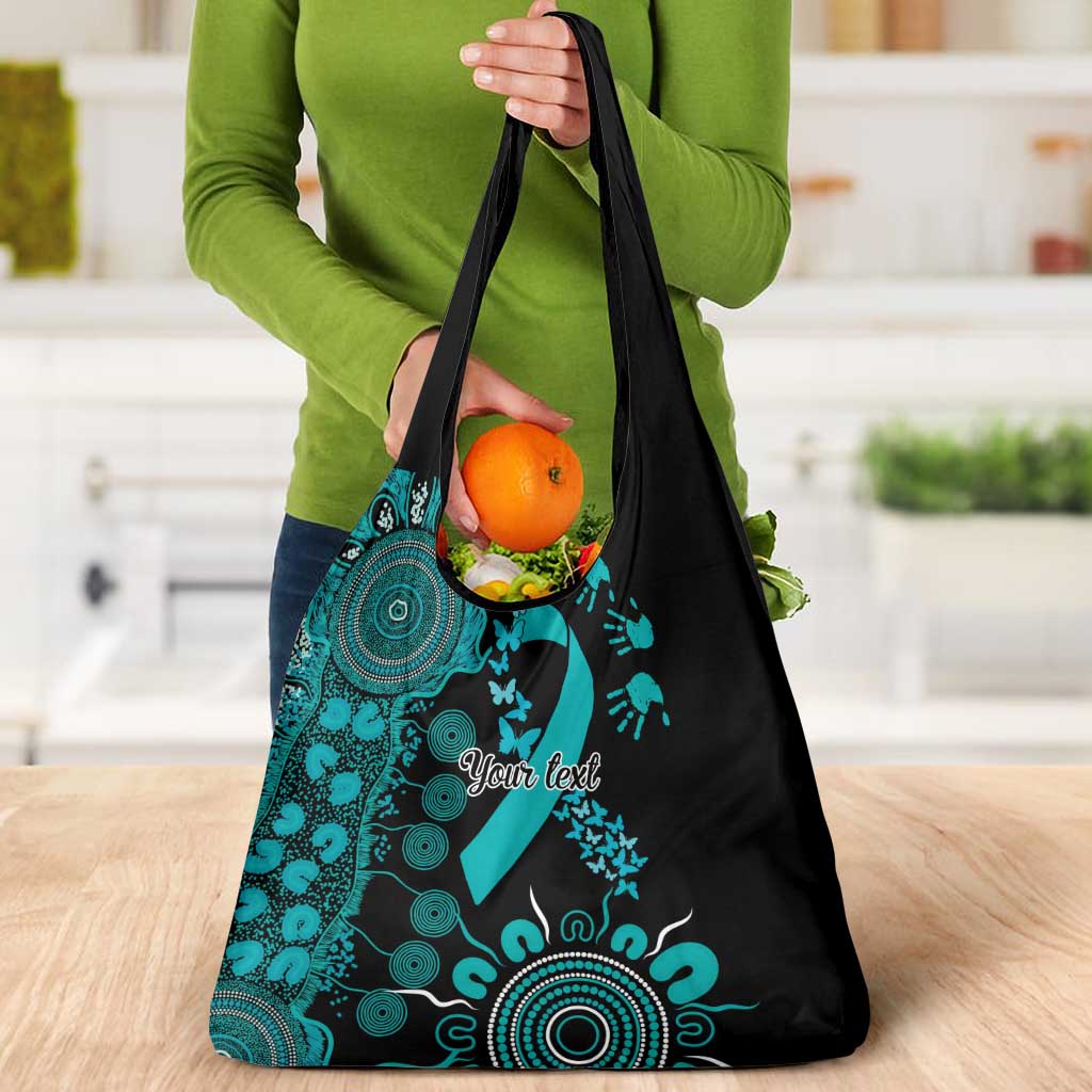 PTSD Awareness Personalised Grocery Bag Aboriginal Ribbon Dot Painting