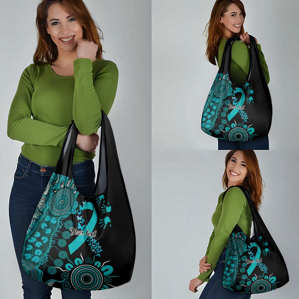PTSD Awareness Personalised Grocery Bag Aboriginal Ribbon Dot Painting