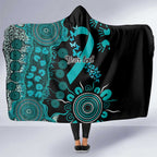 PTSD Awareness Personalised Hooded Blanket Aboriginal Ribbon Dot Painting