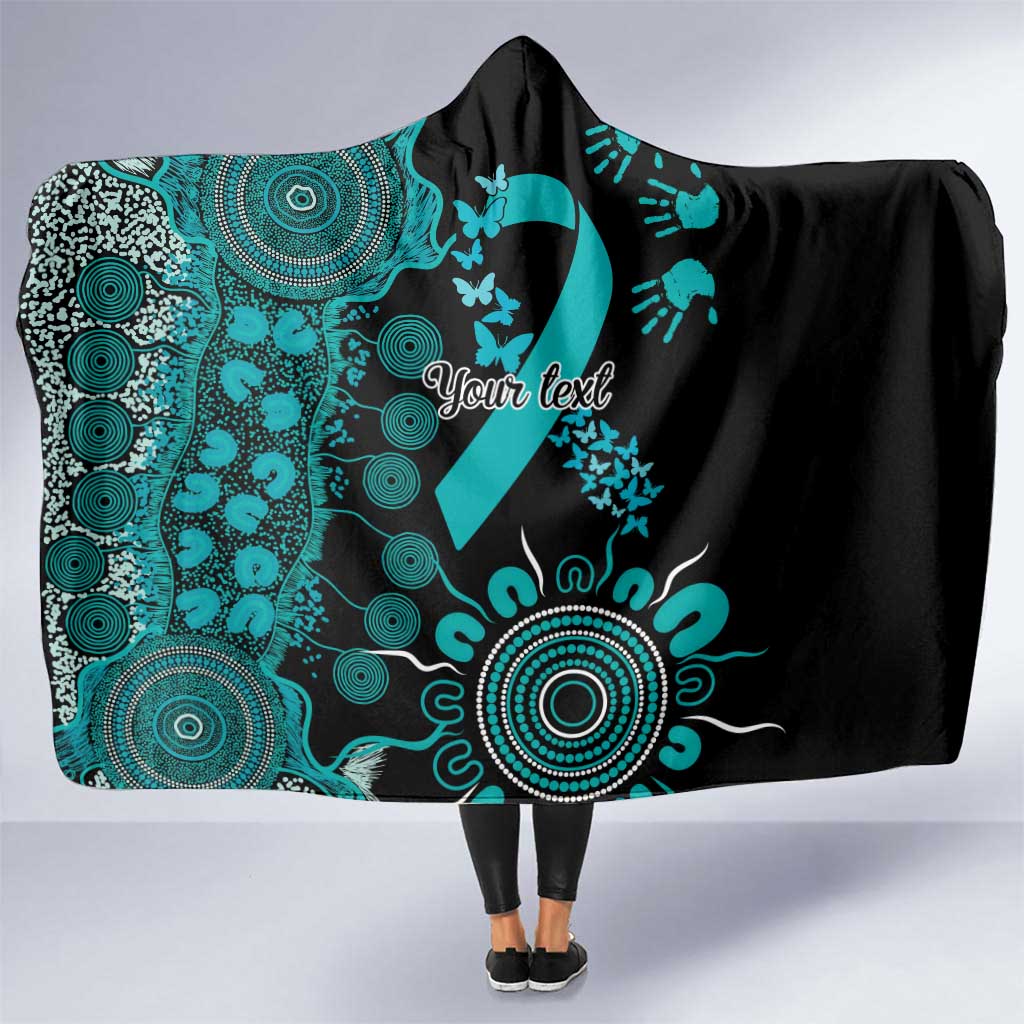 PTSD Awareness Personalised Hooded Blanket Aboriginal Ribbon Dot Painting