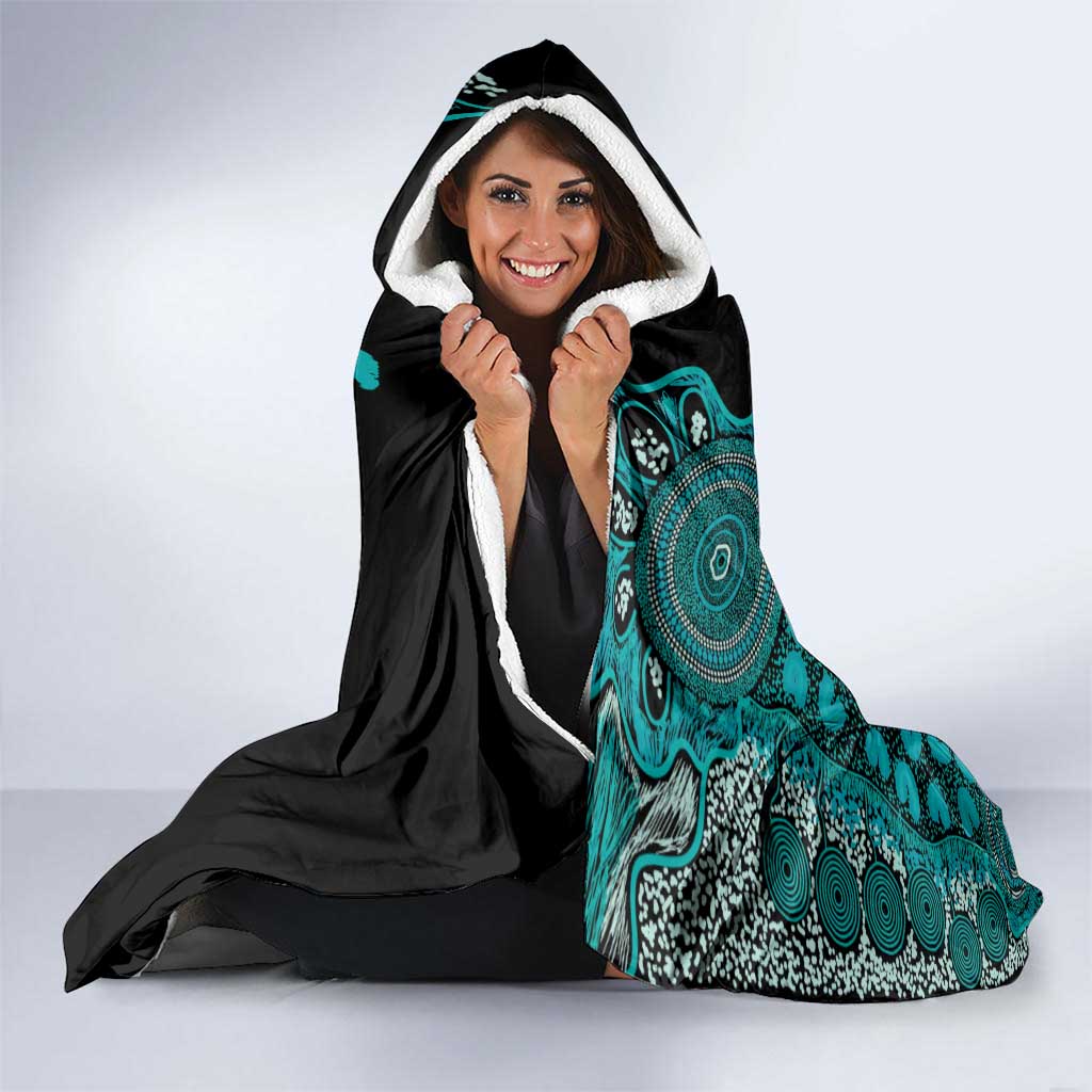 PTSD Awareness Personalised Hooded Blanket Aboriginal Ribbon Dot Painting