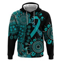 PTSD Awareness Personalised Hoodie Aboriginal Ribbon Dot Painting