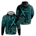 PTSD Awareness Personalised Hoodie Aboriginal Ribbon Dot Painting