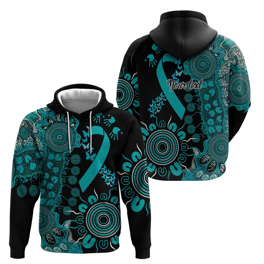 PTSD Awareness Personalised Hoodie Aboriginal Ribbon Dot Painting