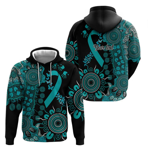 PTSD Awareness Personalised Hoodie Aboriginal Ribbon Dot Painting