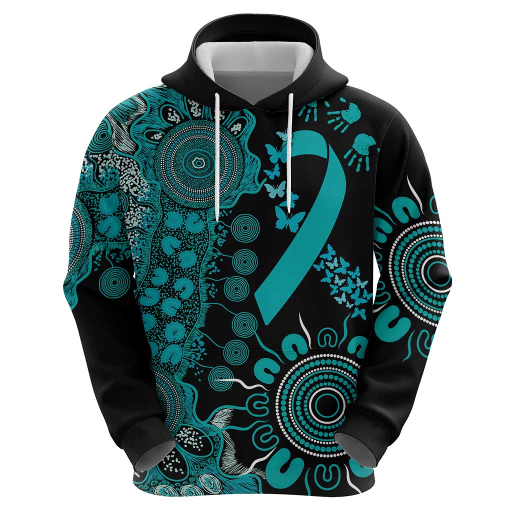 PTSD Awareness Personalised Hoodie Aboriginal Ribbon Dot Painting