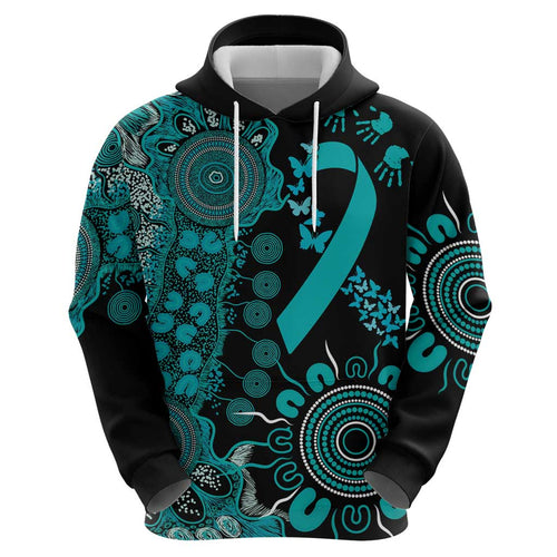 PTSD Awareness Personalised Hoodie Aboriginal Ribbon Dot Painting