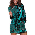 PTSD Awareness Personalised Hoodie Dress Aboriginal Ribbon Dot Painting
